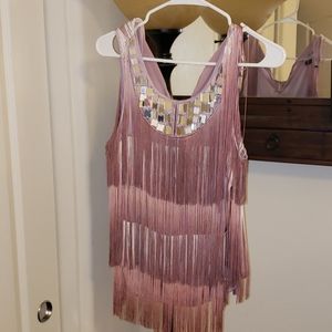 BEBE Fringed tank